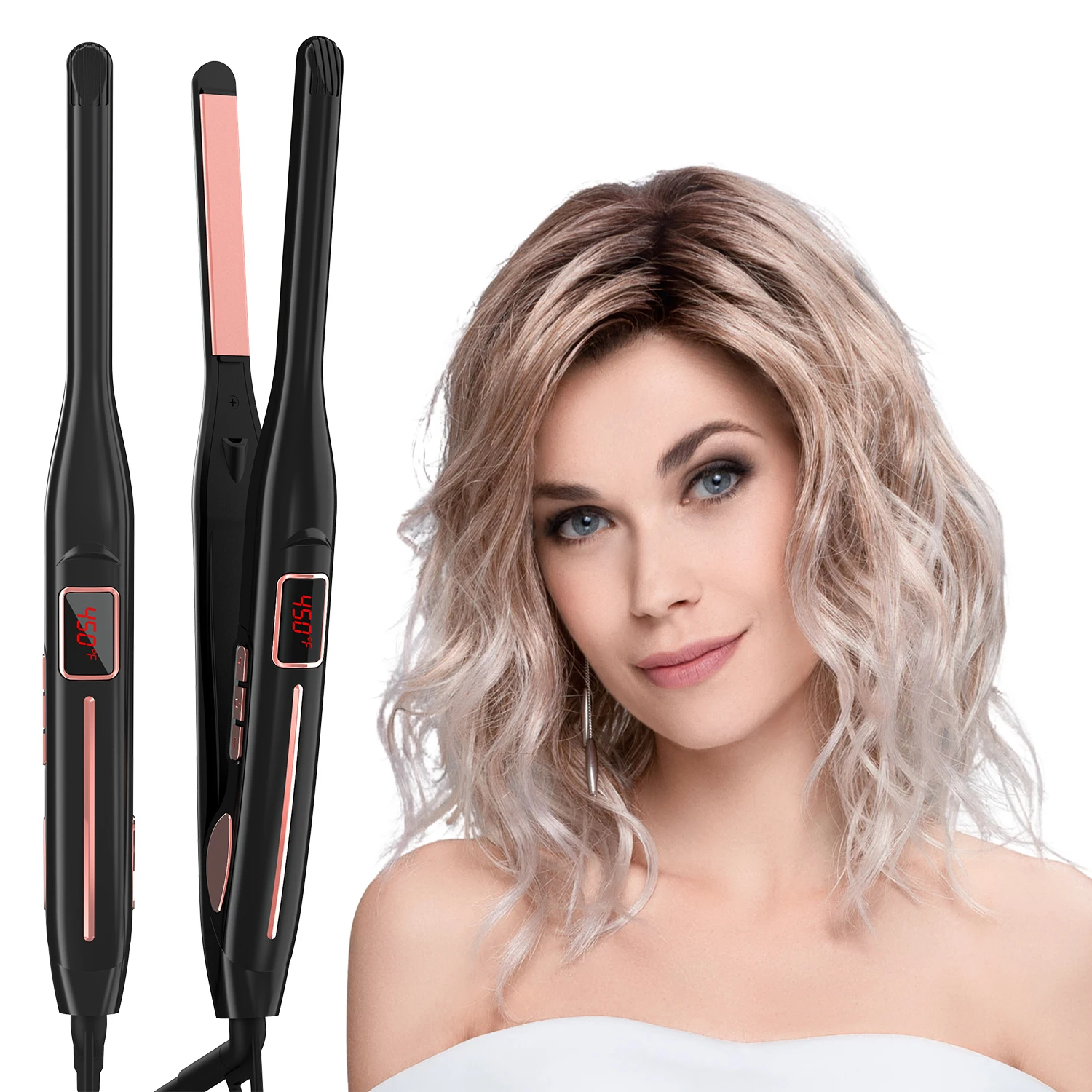 Flat Iron For Short Hair Beard Straightener Ceramic Hair Curler
