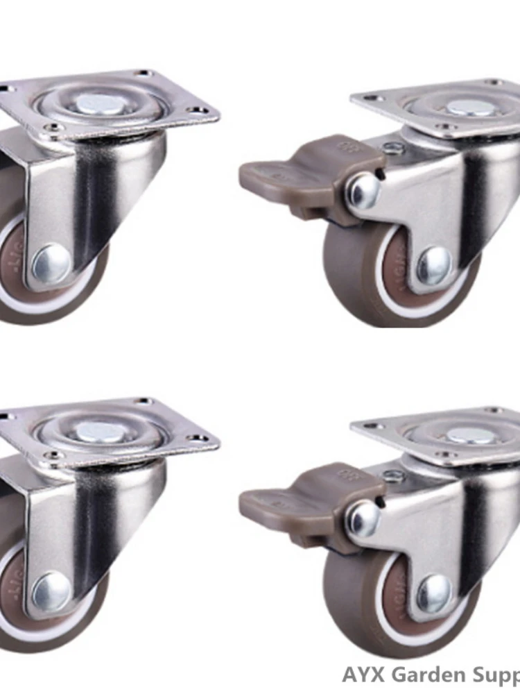 Мягкие поворотные резиновые колеса серебристые для тележек на платформе стульев