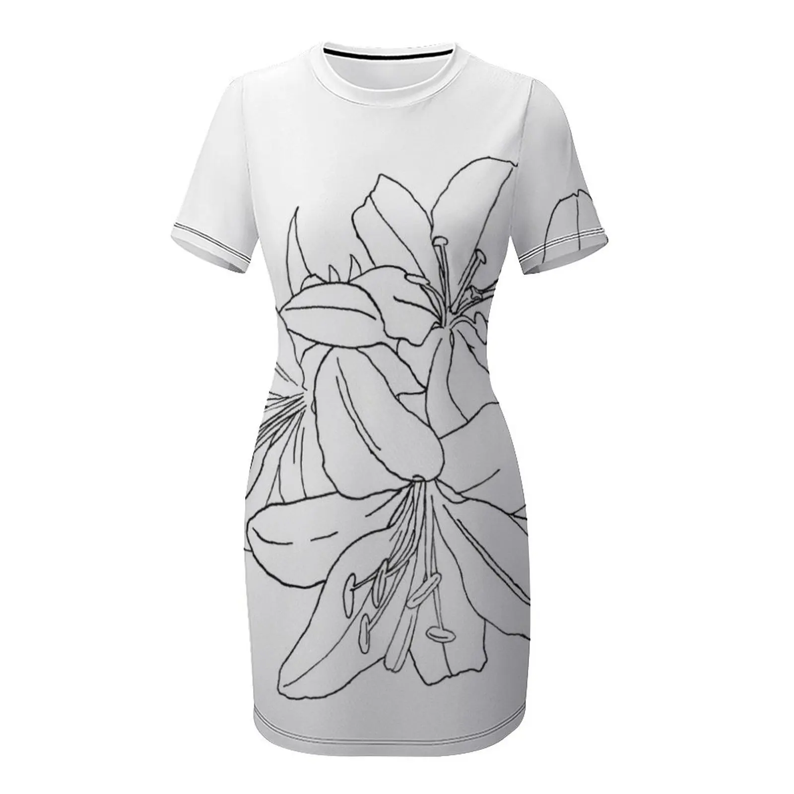 Платье с коротким рукавом и принтом лилии вечерние платья женские летние