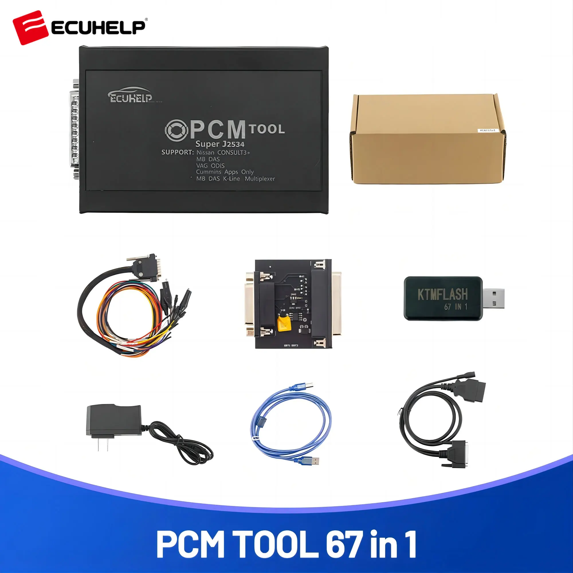 

ECUHELP PCM Tool Super J2534 PCMFlash 67 in 1 ECU Programmer