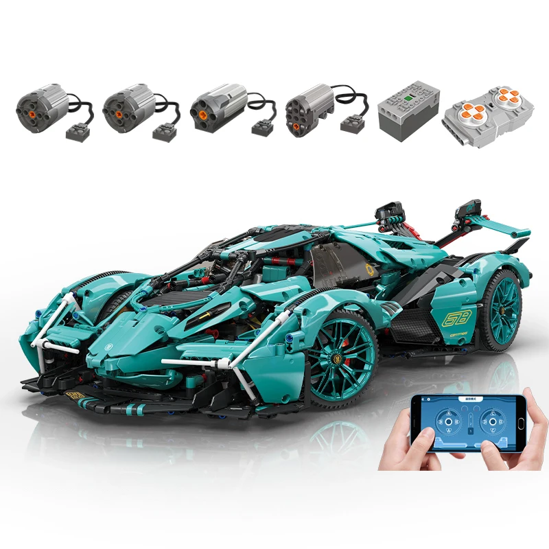 

Technical APP Remote Control Moter Power V12 MY88001 Building Blocks Bricks Super Sports Car Constructor Sets Toys For Kids Gift