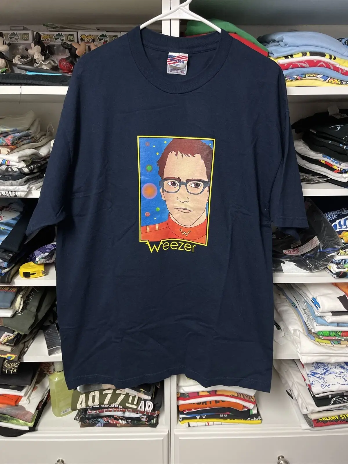 Винтажная Футболка Y2K Weezer Band музыкальная футболка Captain Cuomo