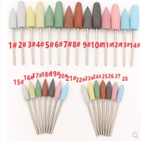 10pcs silicone rubber dental polishing polisher grinders nail drill bits for electric manicure and oral intial polishing burs