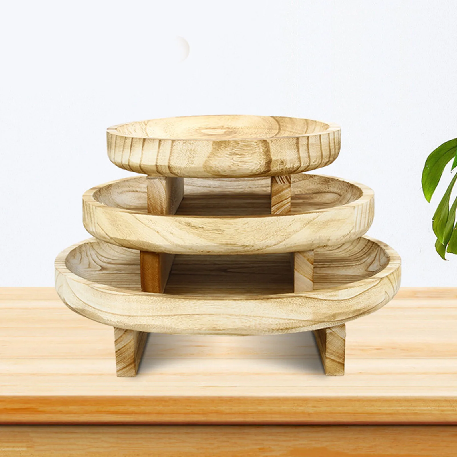 

Wooden Plant Stool Potted Plant Stand Round Paulownia Wood Pot Flower Pedestal Riser Holder For Indoor Outdoor Home Balcony