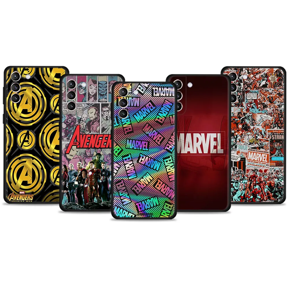 

Silicone Case For Samsung Galaxy S22 S21 Ultra S20 FE S10 S9 S8 Plus S10e Note 20Ultra 10plus Phone Cover Marvel Comic Logo