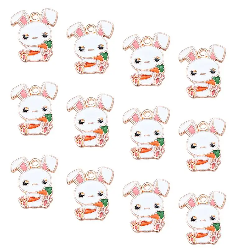

20pcs Jewelry Making Bunny Charms Rabbit Easter Charms Rabbit Enamel Charms DIY Craft