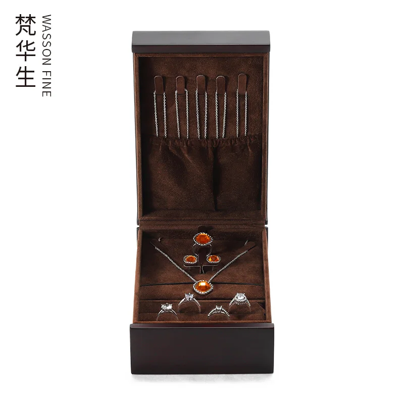Solid Wood Jewelry Box Jewelry Storage Box Necklace Ring Earring Bracelet Gift Set Large Capacity