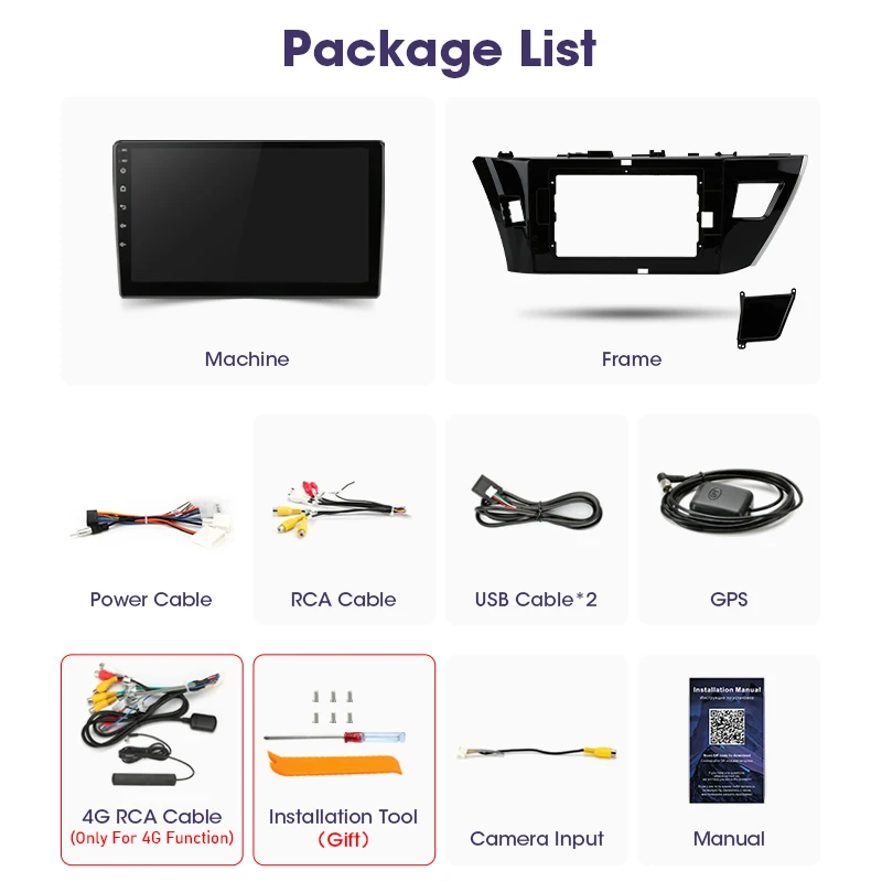 jmcq android 11 2 din 4g car stereo radio for toyota corolla ralink 2013 2014 2015 2016 multimedia video player gps wifi rds dsp free global shipping