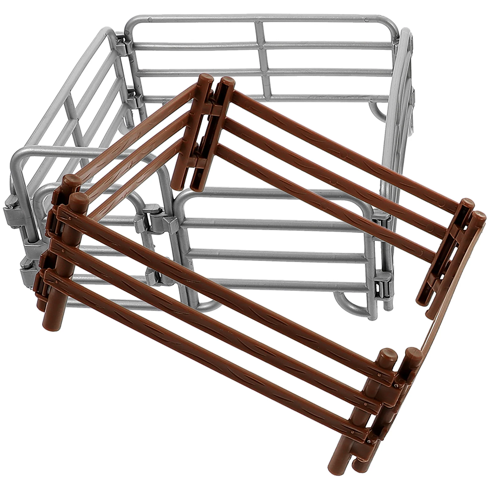 

2Pcs Farm Fence Miniature Farm Fence Model Simulated Farm Fence Miniature Garden Fence Simulated Farm Accessories