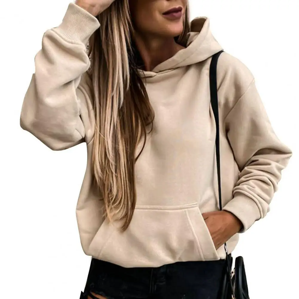 

Women Hoodie Loose Solid Color Pullover Keep Warm Soft Autumn Hooded Sweatshirts Female Clothes sudaderas con capucha худи 후드티