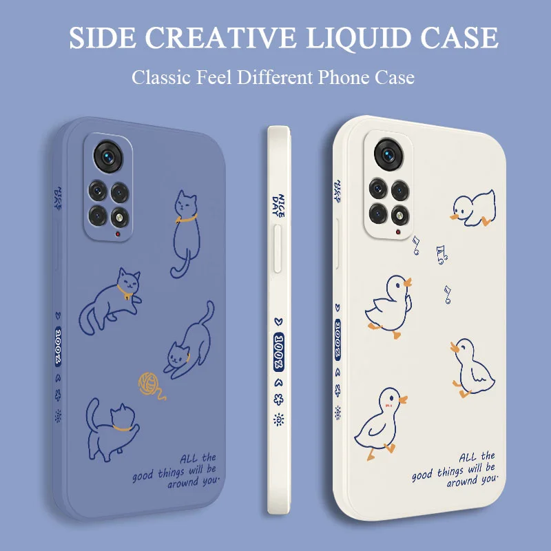 

Line Animals Phone Case For Xiaomi Redmi Note 11 11S 11E 10 10T 10S 9T 9 8 7 Pro Plus Max 10A 10C 10 9 9A 9C 9T 4G 5G Cover