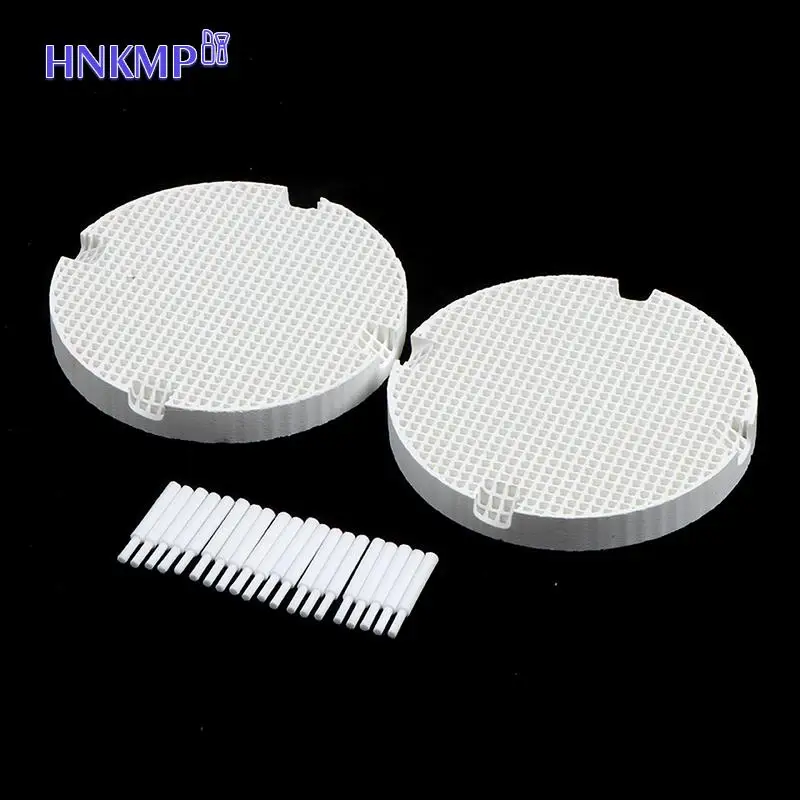 

2Pcs Dental Lab Honeycomb Firing Trays with 20Pcs Zirconia Pins Pan Rack Circle