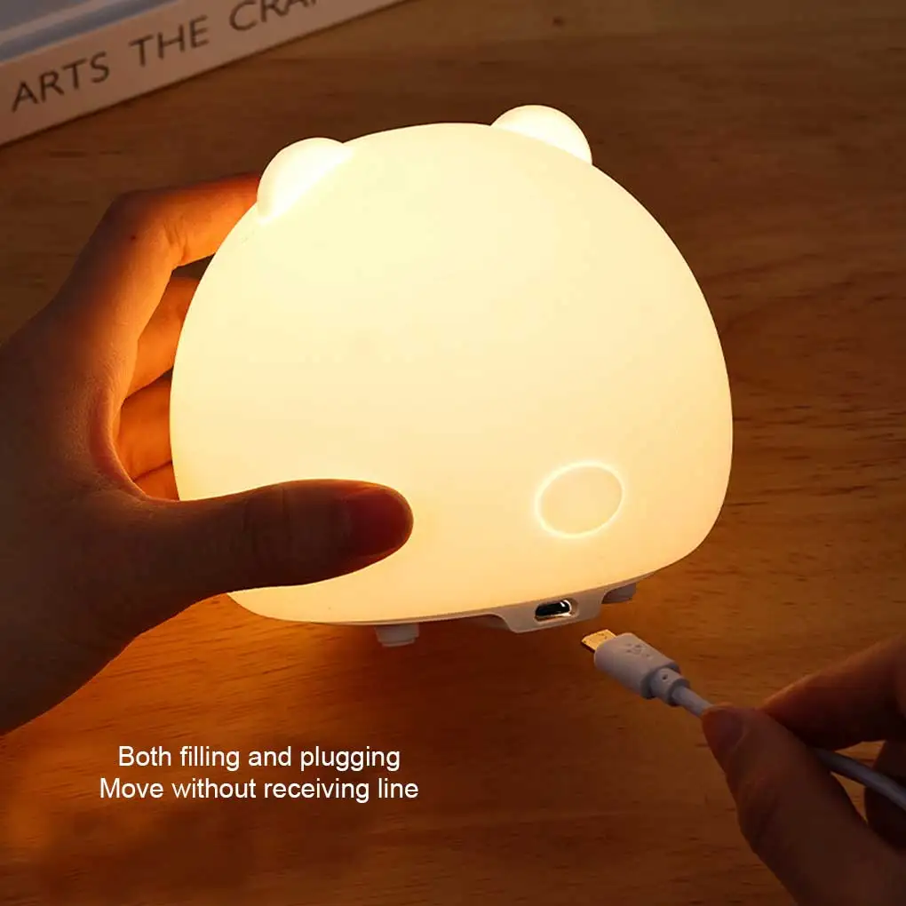 

LED Night Light Cartoon Silicone USB Charging Dormitory Kitchen Bedroom Indoor Living Room Bedside Decoration Lamp