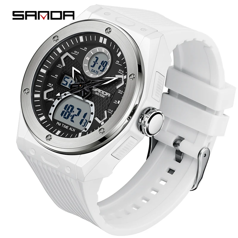 

SANDA Original Waterproof Sport Watch 24 Hour Clocks Date and Week Display Fashion Men's Wrist Watches Top Brand reloj hombre