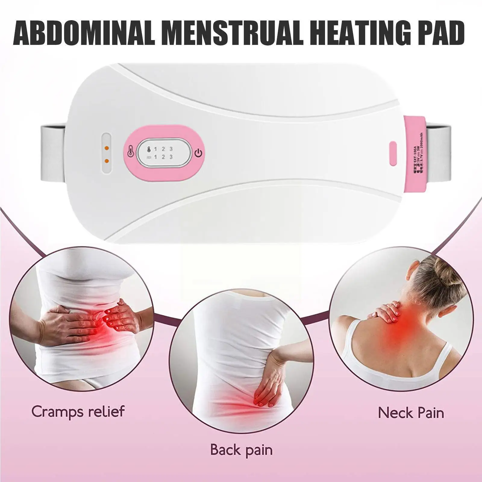 

Portable Menstrual Cordless Heating Pad Electric Heating Massage Pad For Back Stomach Pain Relief Period Cramps Belly Warm I2E4