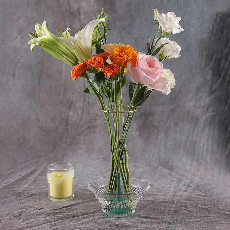 Ваза для цветов металлическая подставка декоративная ваза с силиконовой