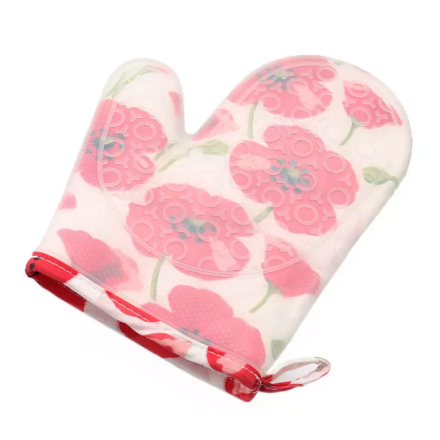 

NEW2022 1PCS Cotton + Silicone Kitchen Bakery Heat Resistant Silicone Glove Cooking Baking BBQ Oven Pot Holder Mitts Kitchen
