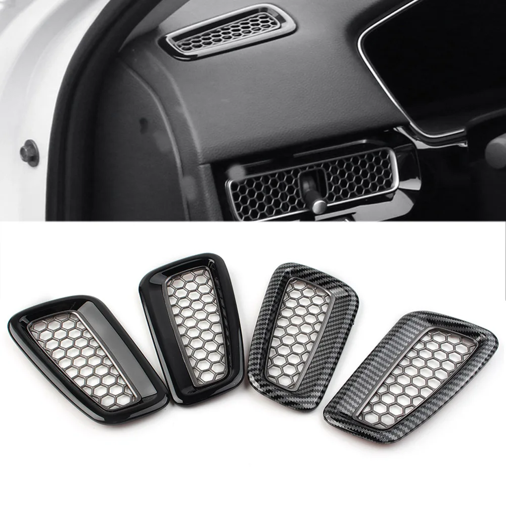 

2Pcs Gloss Black Car Honeycomb Inner Dash Side Air Vent Outlet Cover For Honda Civic 11th 2022 2023 Up LHD ONLY