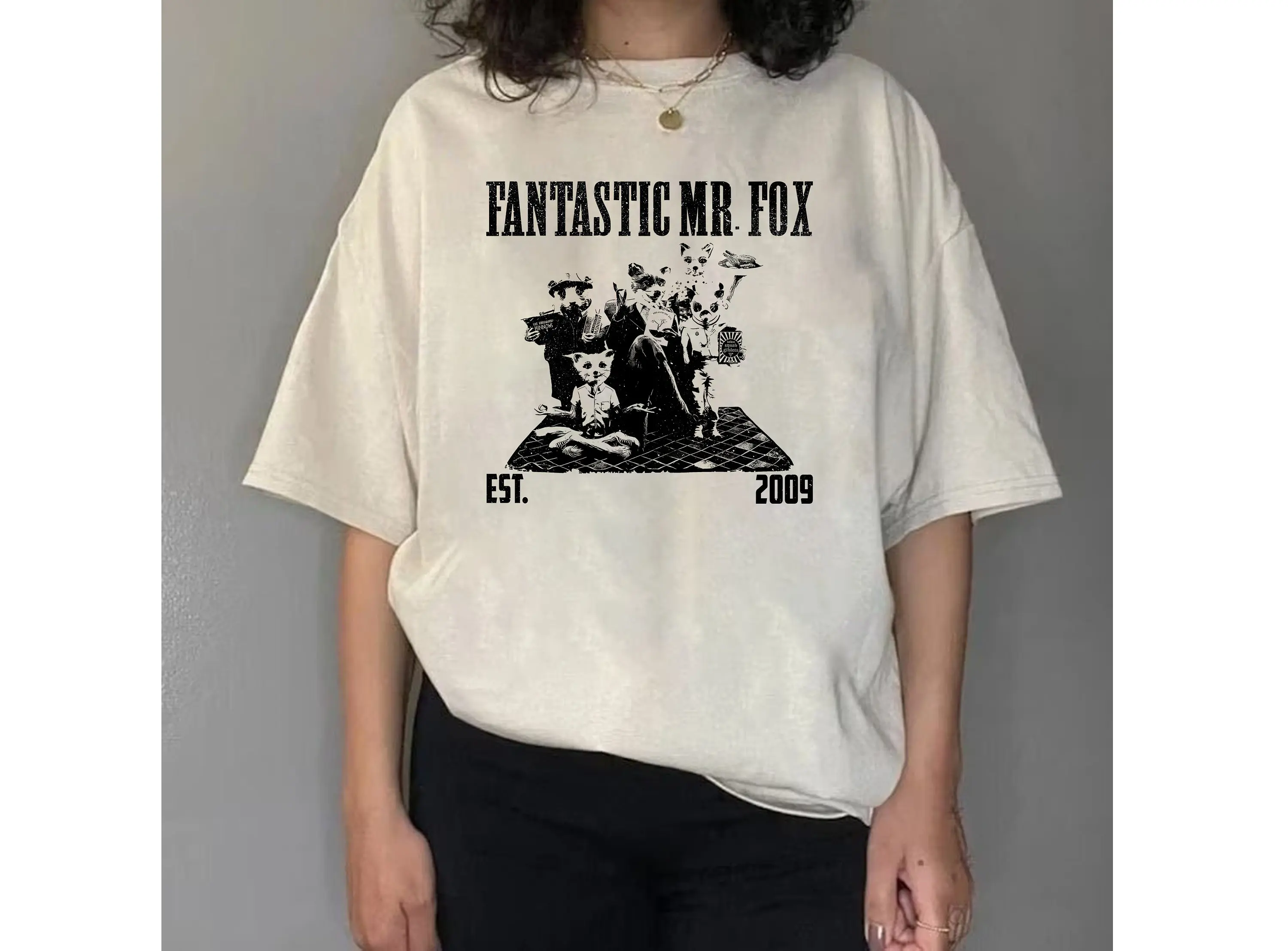 Женская Винтажная футболка с круглым вырезом