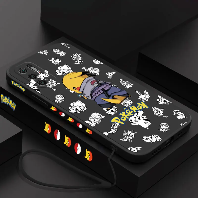 

Cute Cartoon Boy Phone Case For Xiaomi Poco C31 X4 M4 F3 X3 NFC M3 M2 X2 Pro 4G 5G GT Liquid Silicone Cover with Strap