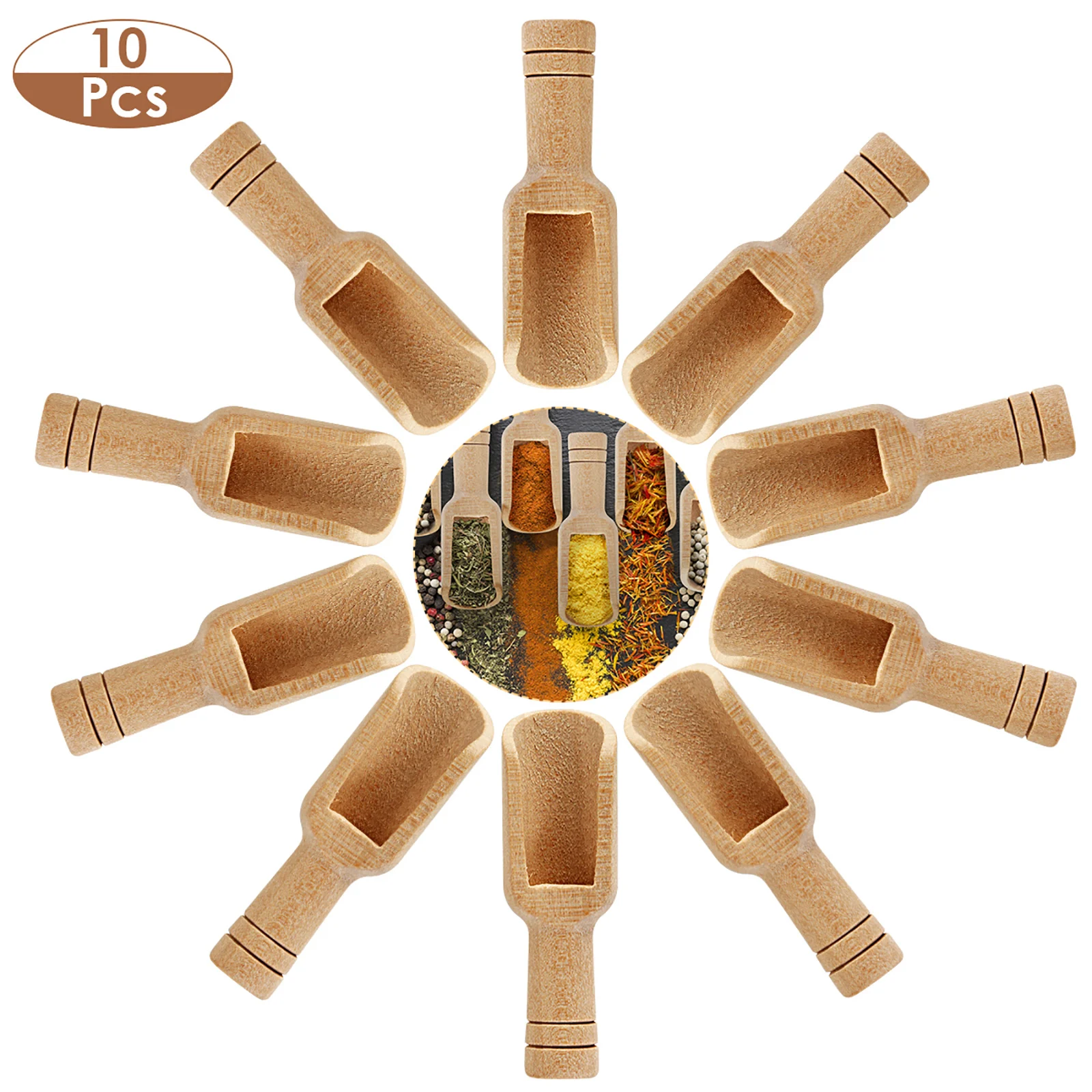 

10pcs Mini Wooden Spoons Spices Milk Powder Spoon Bath Salt Spoon Lowest Price