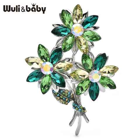 Wuli&baby хрустальные цветочные броши