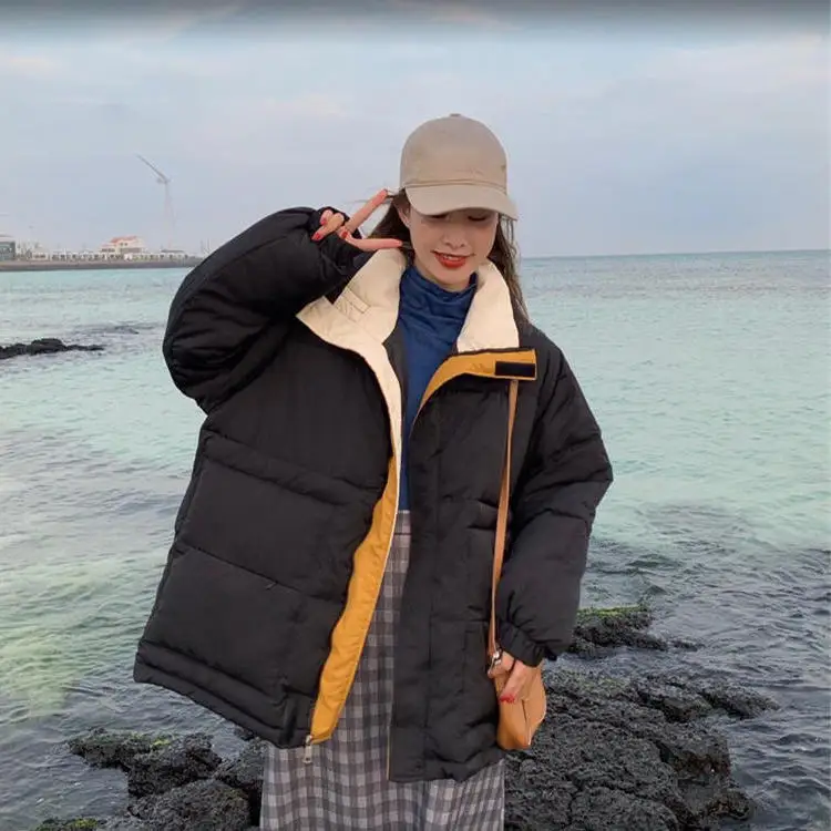 Winter Parkas Women Short Padded Jacket 2021 New Korean Style Loose Harajuku Bread Jacket Female Thick Padded Jackets Student