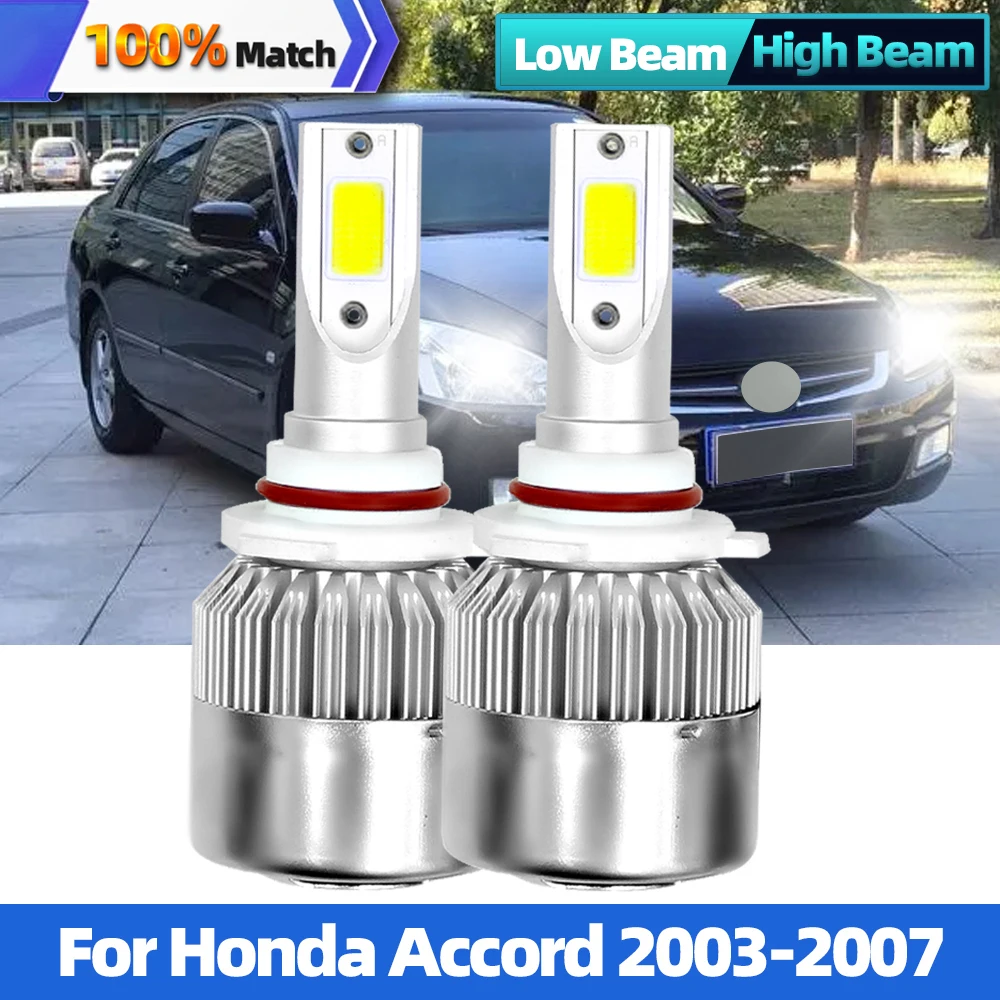 

2Pcs Car LED Headlight Bulbs CSP Chip 9005 9006 HB3 HB4 90W 12000LM 6000K Auto Lamps Auto Headlamps For Honda Accord 2003-2007