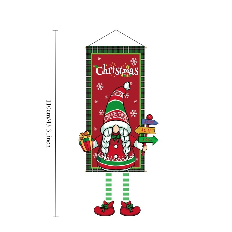 

Рождественский подвесной флаг Санта-Клаус, олень, снеговик, крыльцо, дверной баннер, рождественское украшение для дома, 2025 Navidad, новогодний декор