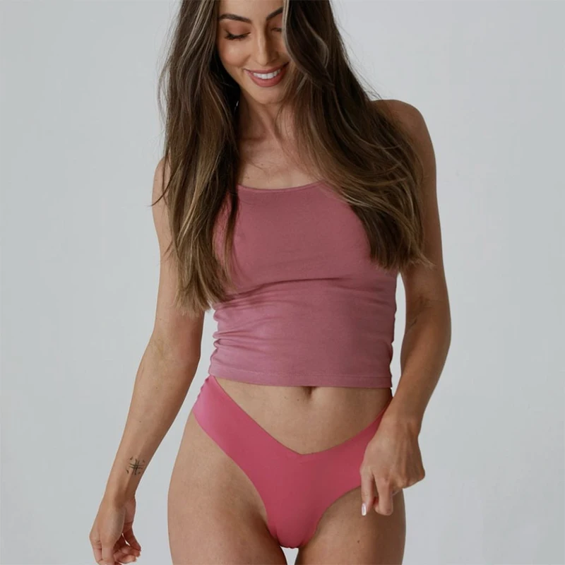 

Ice Silk Women Panties Sexy Thong Seamless Underwear Candy Color Girls Briefs Underpants Yoga Panties