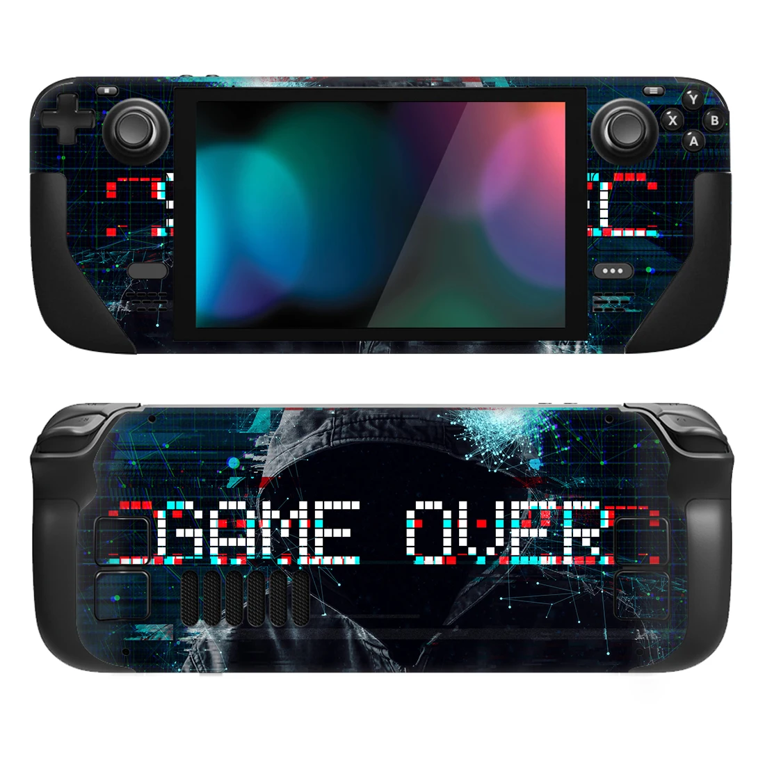 

PlayVital Full Set Protective Skin Decal for Steam Deck Console, Stickers Vinyl Cover for Steam Deck - Game Over Hacker