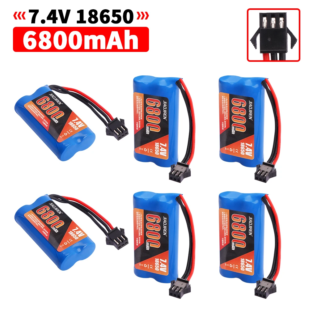 SM-3P Plug Upgrade 7,4 В 6800 мАч Литий-ионный аккумулятор с USB-зарядным устройством для MN82 MN128 MN78 LC79 Автомобильный аккумулятор с дистанционным управлением 2S 18650 25C (art.: 3920ccdcea5ef) - 3920ccdcea5ef