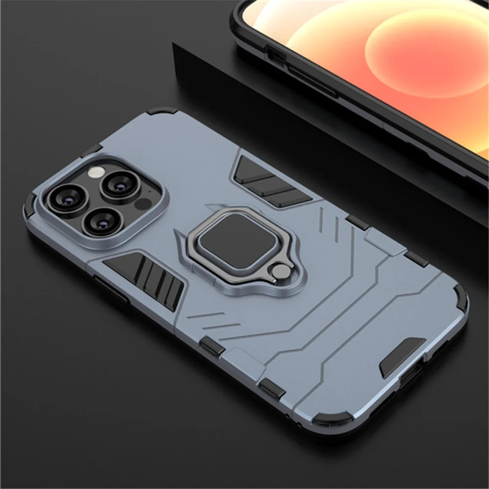 

Phone Case For iPhone 14 Pro Max Case For iPhone 14 Pro Max Coque Luxury Armor Ring Holder Cover For iPhone 14 13 12 11 Pro Max