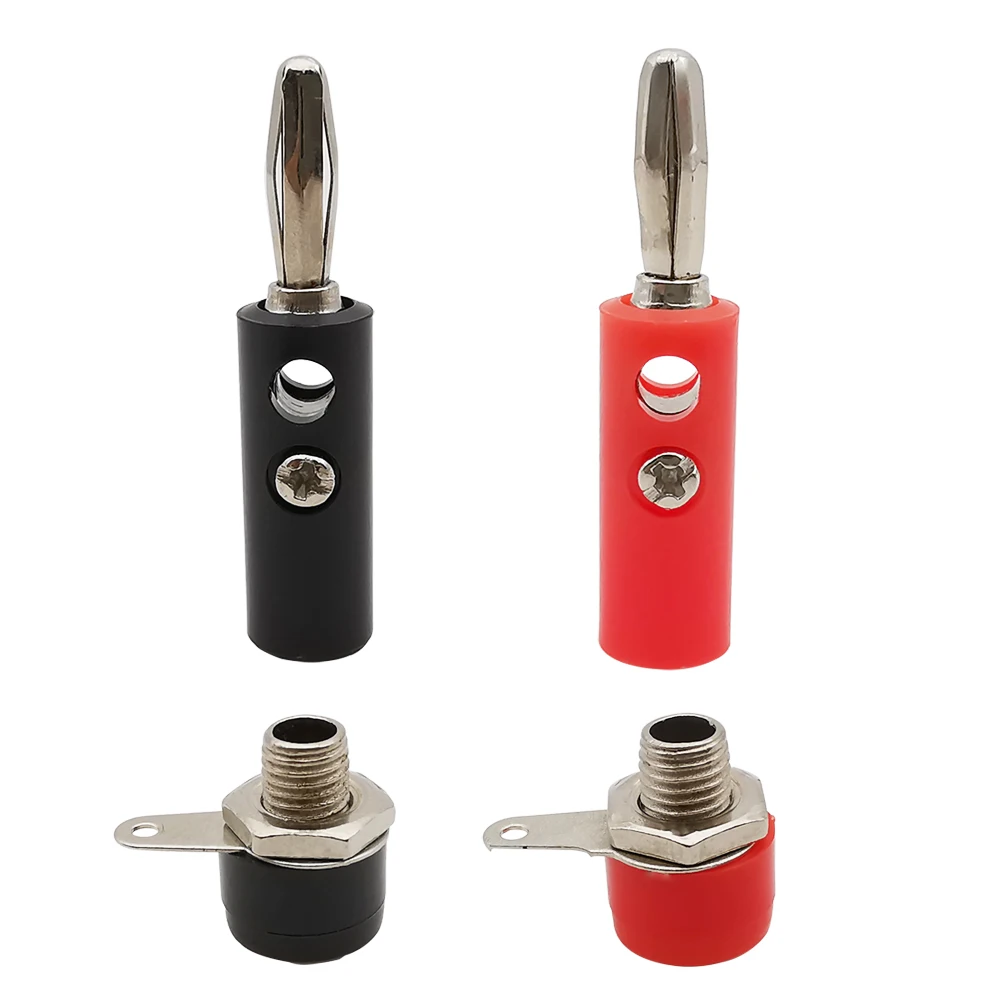 

2/5/10 набор 4 мм штепсельная вилка типа «банан» Штекерная вставка панельный разъем 4 мм модель «сделай сам» винт Аудио Динамик адаптер