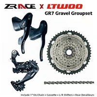 gr7 1x10 speed road groupset 4 kits ltwoo rl shifter rear derailleurs zrace cassette 10s silver chain for road bike