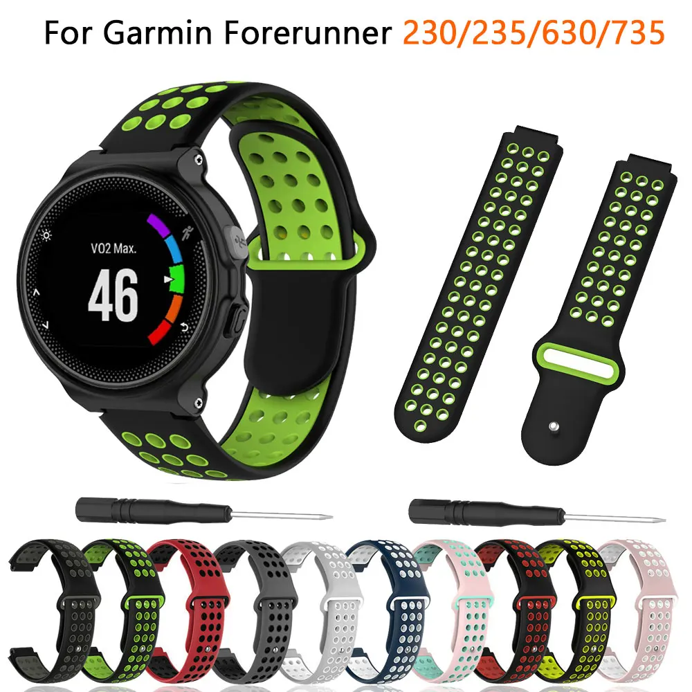 Soft Silicone Watchband For Garmin Forerunner 735XT 735 220 230 235 620 630 S20 S5 Watch Strap Bracelet Replacement Watch Band