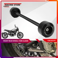 front rear wheel fork slider protector for ducati scrambler 800 cafe racer classic urbanmotrad motorcycle axle crash protection
