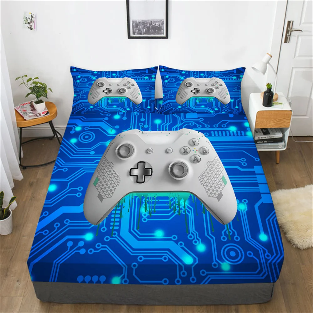 

Game 3D Comforter Set Twin Bed Sets Teens Children Home Bedclothes High End Cotton Fitted Sheets Bedspreads Queen Beds Sheet