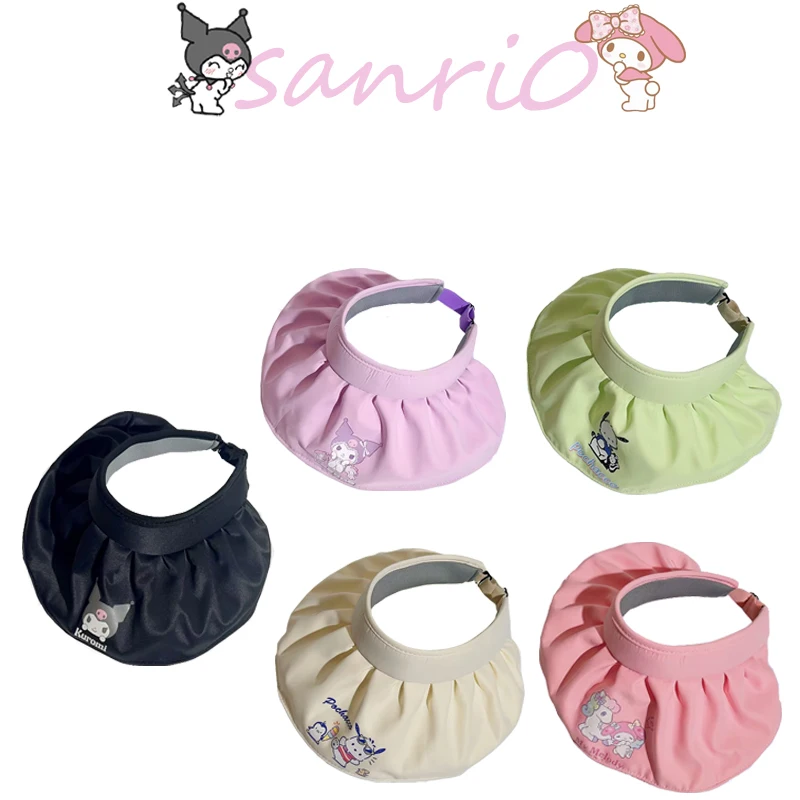 

Sanrio Kuromi Mymelody Pachacco Kawaii Sweet Collapse Breathable Windproof Portable Uv Protection Large Brim Sun Hat