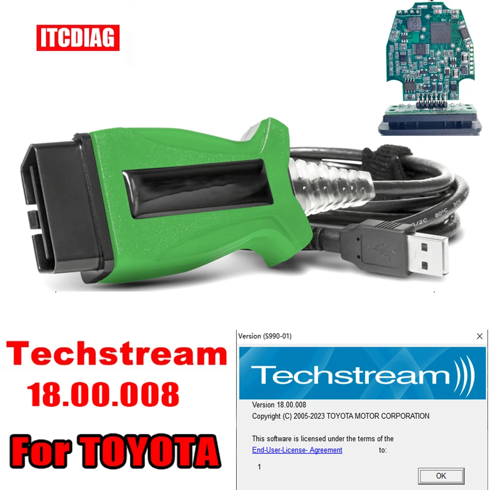 DLC3 Techstream 18.00.008 для TOYOTA 2 TOYOTA2 TIS J2534 Passthru OBD2 OBDII автомобильный диагностический кабель сканер до 2023 лет