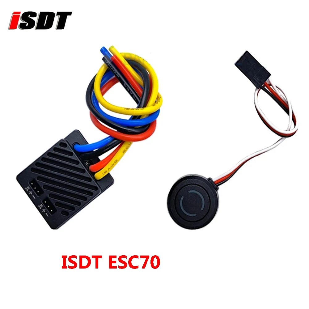 

ISDT ESC70 WP 1080 70A Brushed Motor Waterproof 2-3S ESC Phone Control Electronic Speed Controller for RC Car 1:10 1:8 RC Car