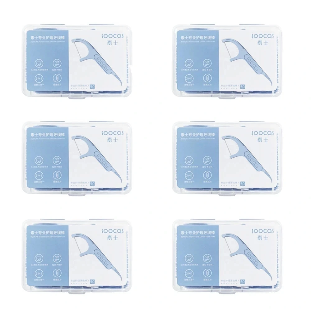 300pcs SOOCAS Professional Dental Flosser Ergonomic Design FDA Testing Food Grade-New/Old Versions Delivered Randomly mijia