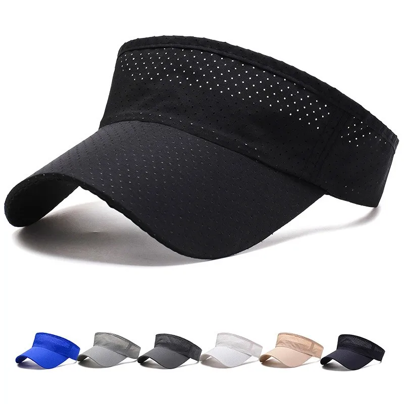 

Summer Breathable Air Sun Hats Men Women Adjustable Visor UV Protection Top Empty Solid Sports Tennis Running Sunscreen Cap Hat