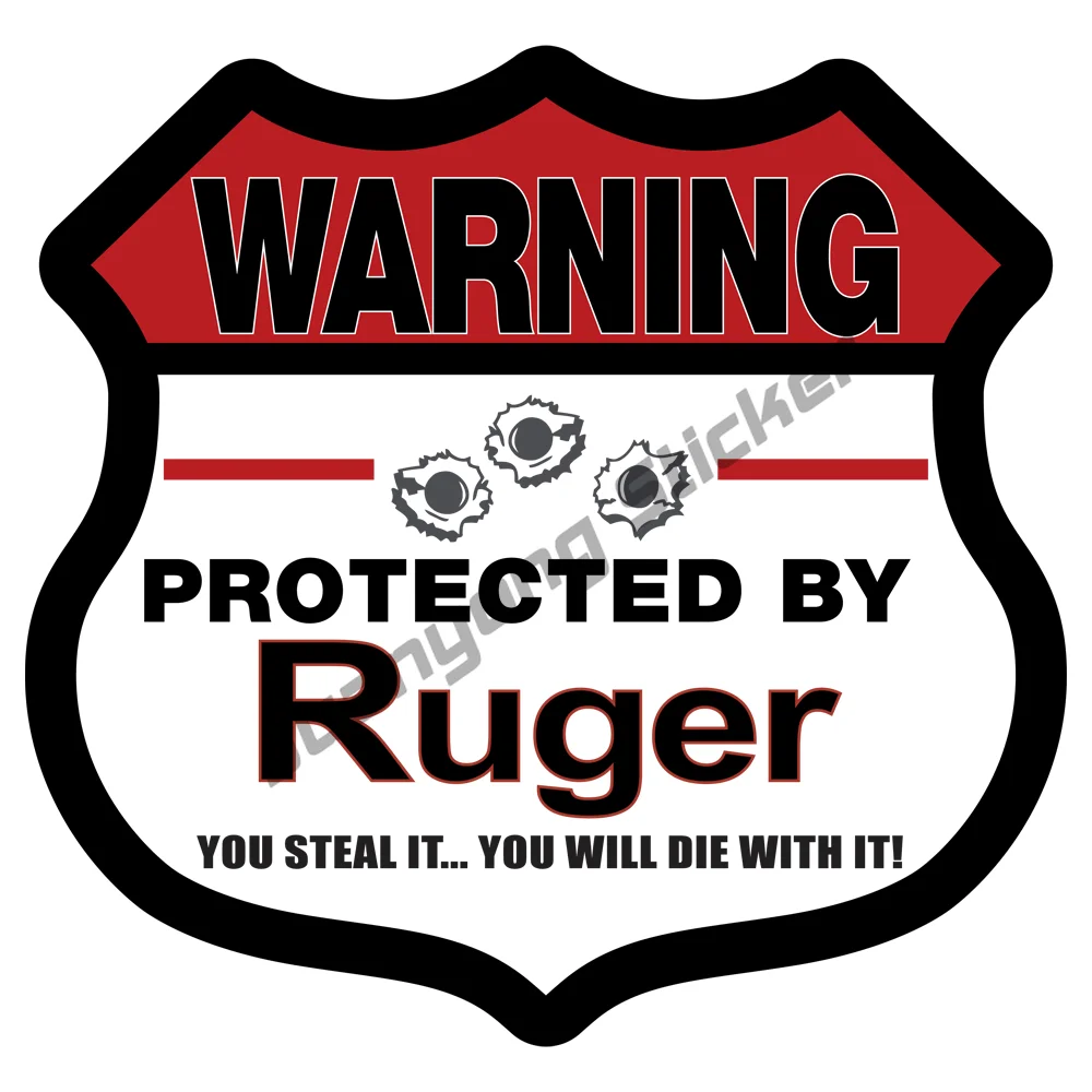 

Protected By Ruger Vinyl Sticker Car Truck Window Sticker Safe Gun Rifle Pistol Motorcycle Helmet Sticker Car Camper Accessories
