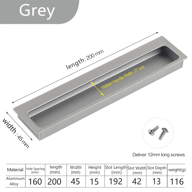 

Скрытые ручки для шкафов TOPNIKE из алюминия