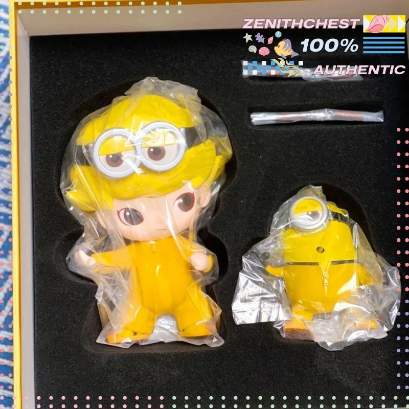 Фото Коллекционная фигурка POP MART Dimoo x Minions: Милый настольный декор, модный акцент для дома, креативный повседневный подарок, персонализированный. №1