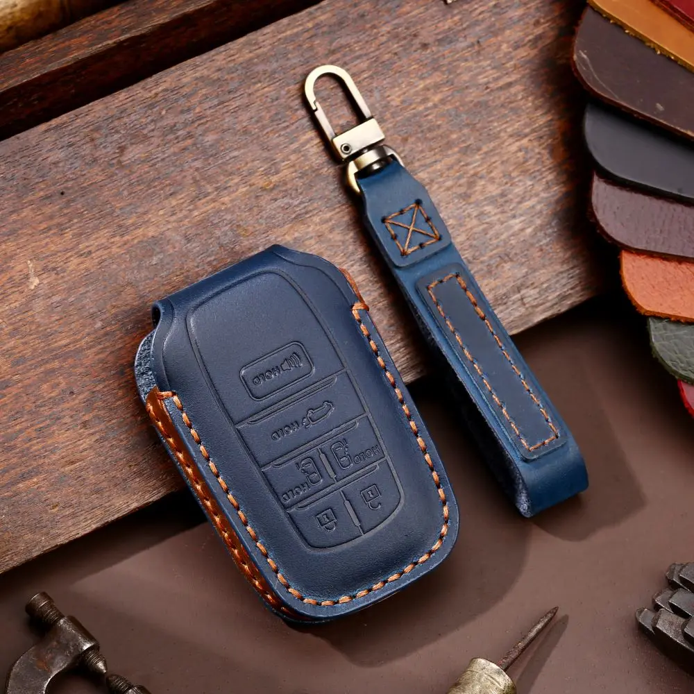 

Leather Car Key Case Cover Car Remote Key Holder Fob Shell Accessories For Toyota SIENNA