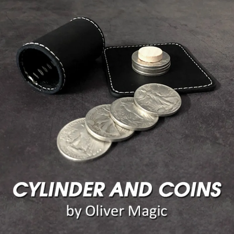 

Cylinder and Coins by Oliver Magic Classic Coin Magic Tricks Close up Magic illusions Gimmick Magic Props Magician Street
