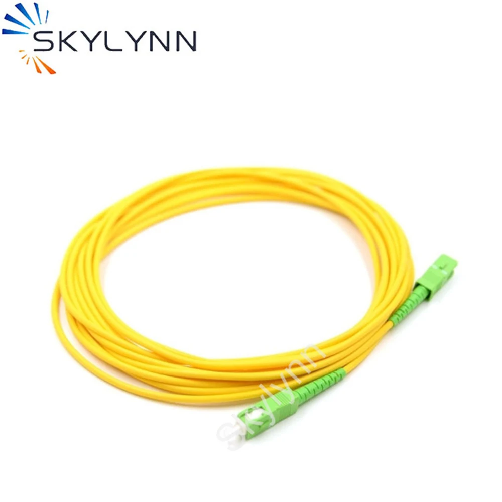 Promotion 50 Pcs 2 Meter Length SC/APC-SC/APC SM G652D SX 3.0mm Optical Fiber Patch Cord Yellow LSZH Jacket（Limited Quantity)