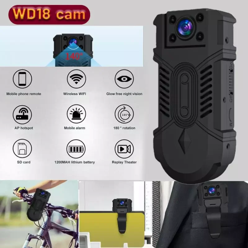

V380 Pro WD18 Wireless Camera Equipped With WiFi High-definition Camera Monitor, 180 Degree Rotation 1080p Pocket Recording